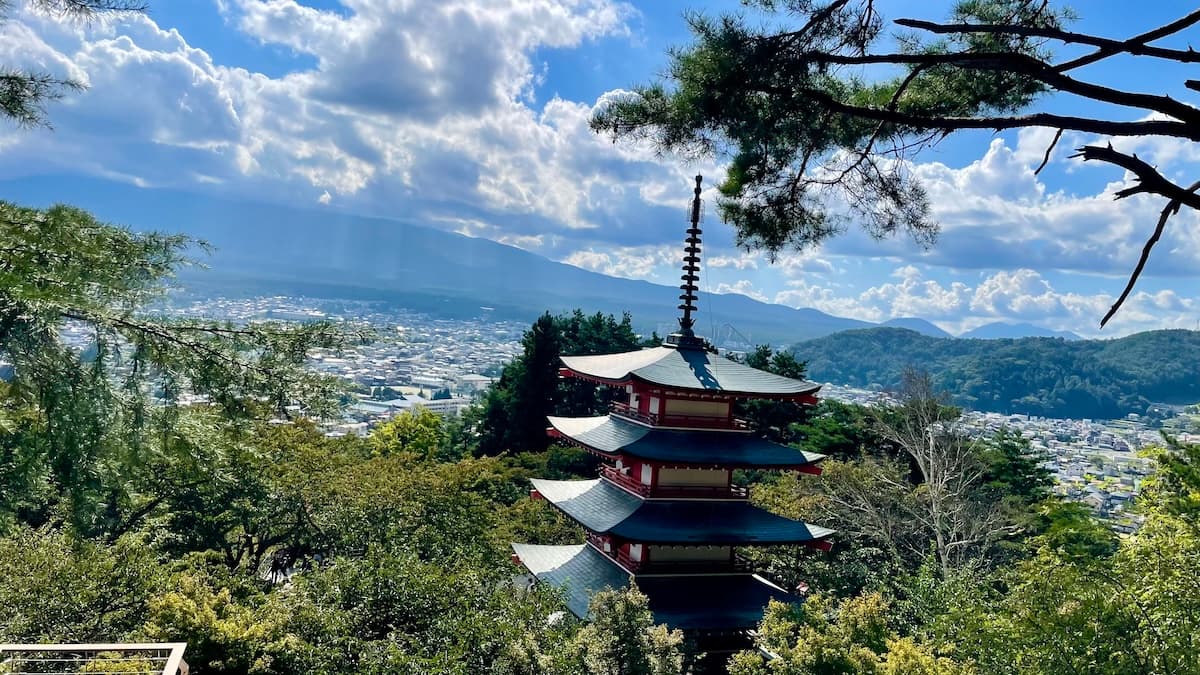 Chureito Pagoda on a cloudy day